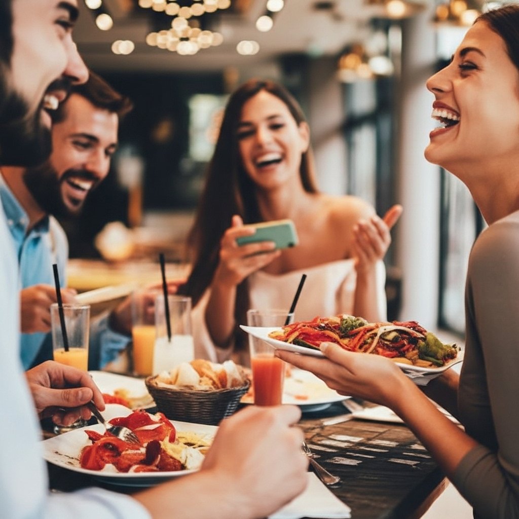 Happy Customers having breakfast at The Rose Bar